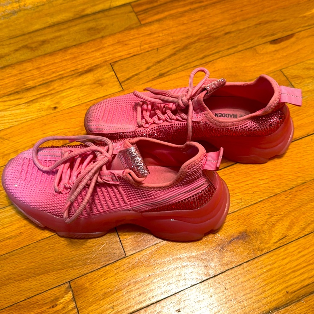 Steve Madden Maxima Rhinestone Sneakers Size 5 - Picture 3 of 8